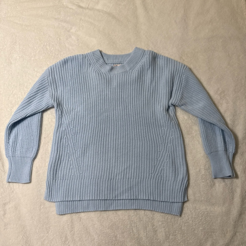 SO Women's Soft Blue Crew Neck Sweater